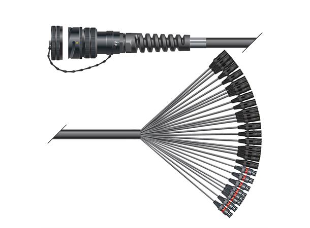 Multicorekabel Quantum, sort,  3,00m LK37F-connector, splice to XLR